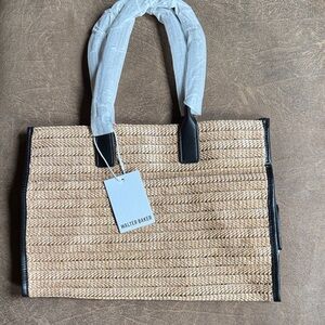 Walter Baker Woven Tan and Black Tote